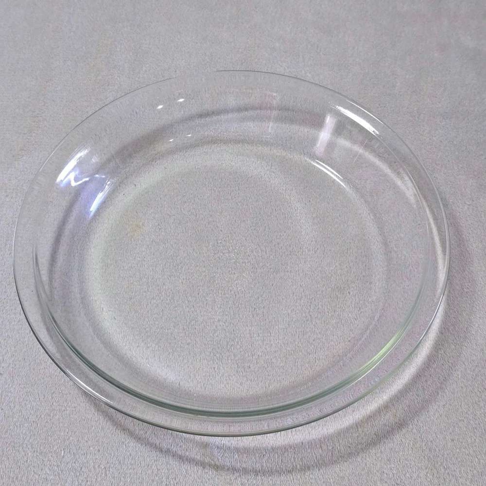 Vintage Pyrex 210 Clear Glass 11 in Pie Plate Corning NY USA Oven & Microwave